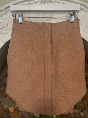 Carven Wool-Blend Camel Mini Skirt